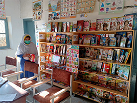 Image of the new library with books